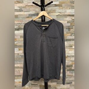 The North Face Men’s Large Long Sleeve Henley Pocket Shirt Heather Gray